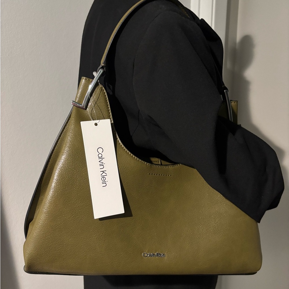 Calvin Klein Olive Falcon Shoulder Bag with Tags & Original Dust Bag. Brand New.